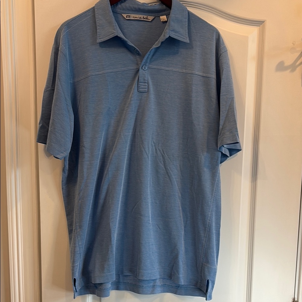 Travis Mathew Men’s Polo Shirt Classic Fit - Light Blue
